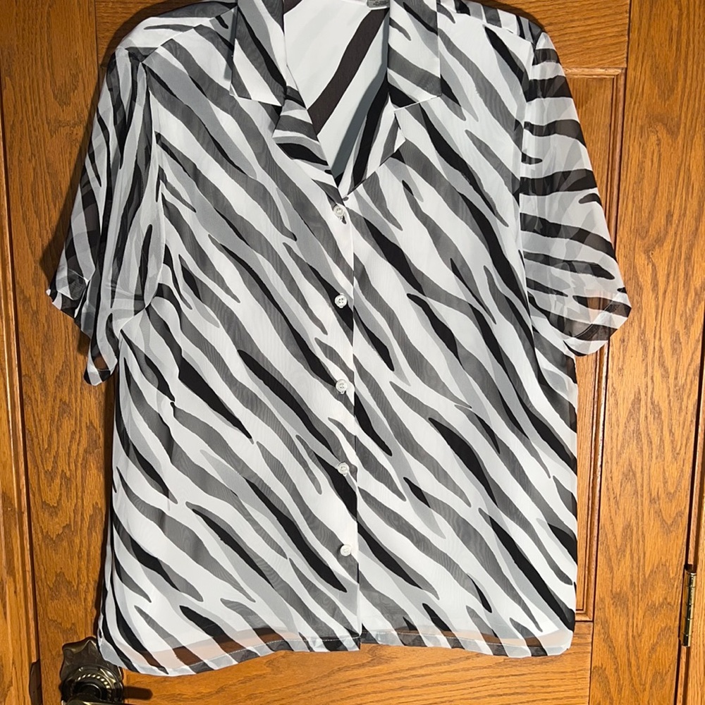 Fully lined sheer outer fabric top